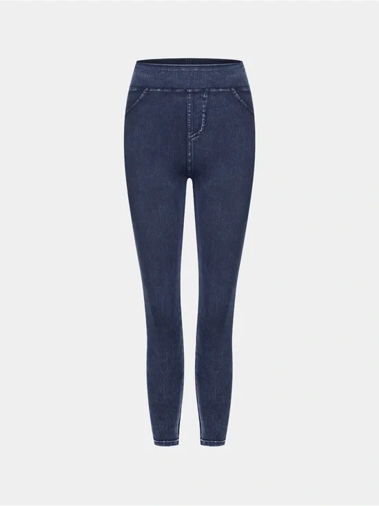 Halara Flex™ Denim Leggings Small 7/8 High Waisted Pocket Skinny NWT - Picture 7 of 9